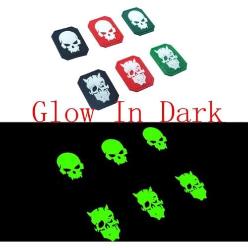 Scary DEVIL SKULL PVC RUBBER TACTICAL ARMY DESERT PATCH Tactical Military Combat Army Glow in Dark Patch Badge