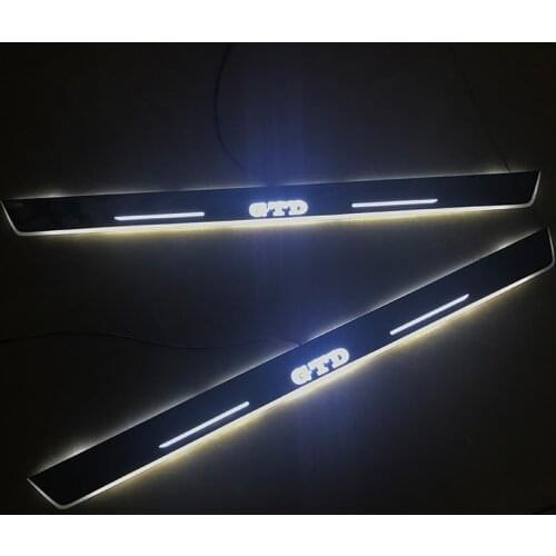 SNCN LED Car Scuff Plate Trim Pedal Door Sill Pathway Moving Welcome Light For VW Volkswagen Golf 7 GTD 2014-2016 Accessories
