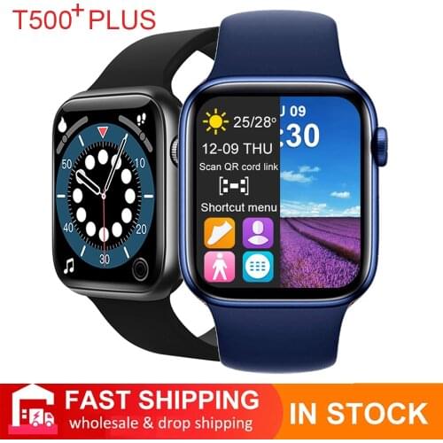 T500+ Plus Smart Watch 2021 1.75" HD IWO 13 MAX Bluetooth Calls Custom Wallpaper Heart Rate Monitor Sport Smartwatch PK W26 W46