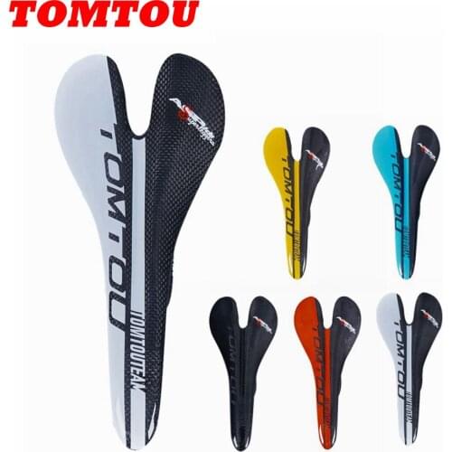 TOMTOU Ultralight Glossy 3k Carbon Cycling Bicycle Saddle Mountain Road Bike Front Seat Mat Oval Rails MTB Parts Accessories