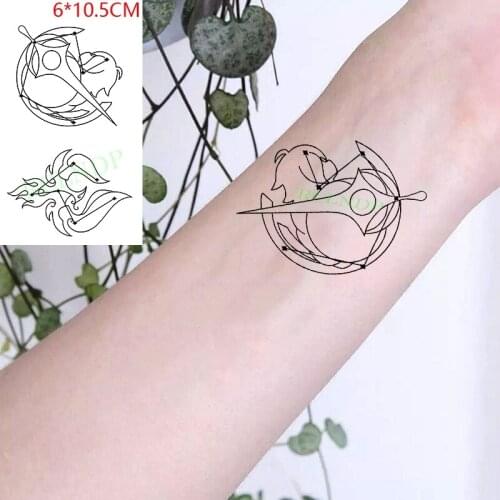 Waterproof Temporary Tattoo Sticker Sword flame whale geometric lines Game PatternTatto Flash Tatoo Fake Tattoos for Men Women