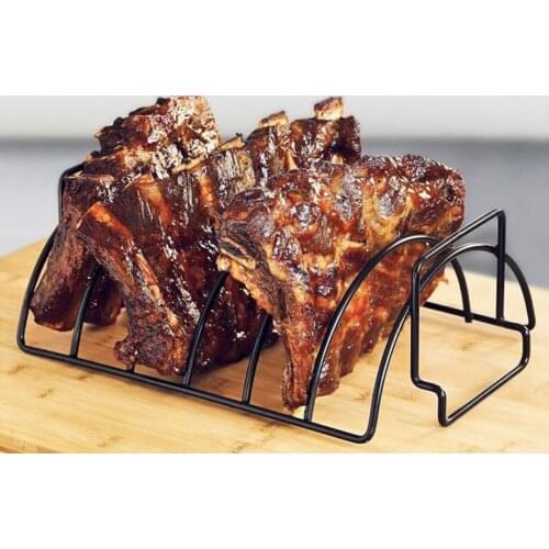 Iron Rib Rack Grill Barbecue BBQ Accessories Multi purpose Outdoor Grilling Chicken Beef Rack Kitchen Meat Poultry Tools