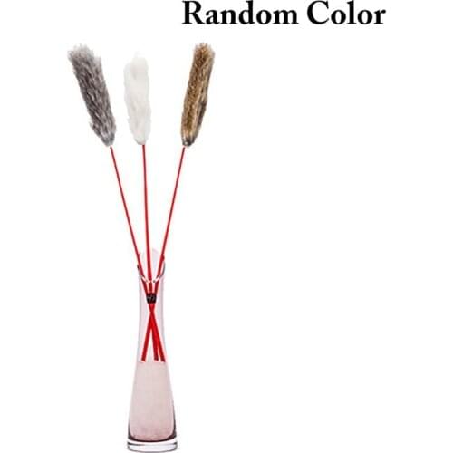 1pc Cat Teaser Toy Fake Fur Interactive Kitten Teaser Pet Wand Toy For Cats Pet Supplies Pet Accessories Random Color