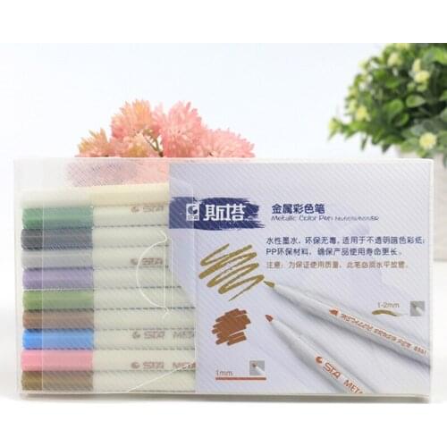 10 Colors DIY Manga Metallic Markers Artistic Brush Pen Drawing Graffiti Art Marker For Sketching Stationery School Supplies