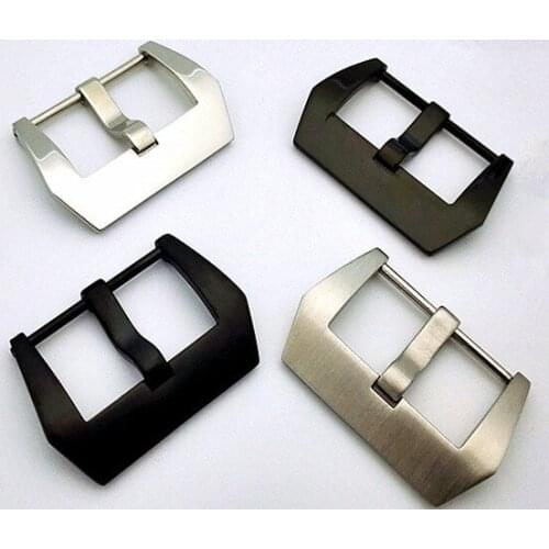 10pcs/lot watch buckle Stainless steel watch buckle silver and black color dull polish and smooth polish 20MM 22MM 24MM 26MM