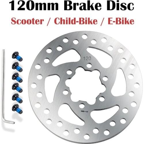 120mm MTB Bike Disc Brake Rotor Stainless Steel 120 Disk With 6 Bolts For Scooter Mountain Road Bicycle Parts Free T25 Wrench