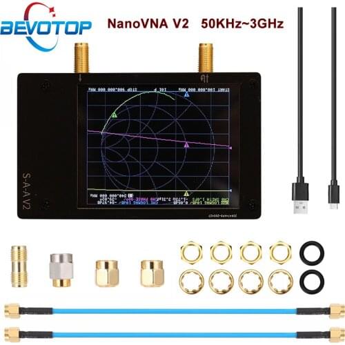 2.8 inch S-A-A-2 NanoVNA V2 Vector Network Analyzer Kit MF HF VHF UHF Antenna Analyzer 50KHz~3GHz Built-in Battery