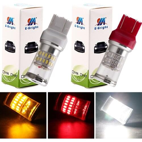 2 Pieces T20 7440 W21W 7443 W21/5W 3014 48 SMD Auto Bulbs Red White Amber 12V DC LED Car Lights Brake Lighting 720 Lumens