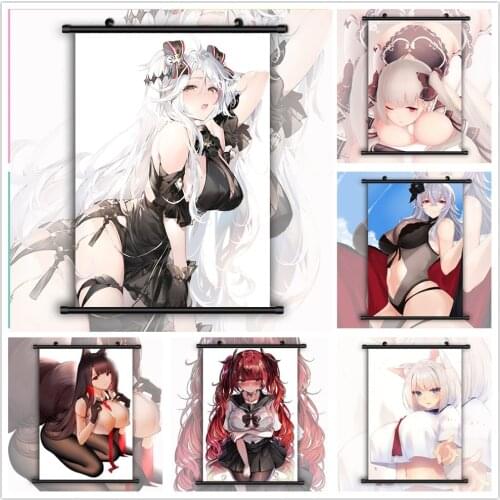 Azur Lane Eugen Kaga Formidable Atago Akagi Taihou Zeppelin Honolulu Yamashiro Louis Anime Manga HD Print Wall Poster Scroll