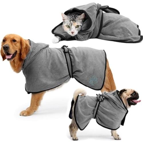 Dog Bathrobe Super Absorbent Dog Bath Towel for Small Medium Large Dogs Quick Drying Grooming Pet Dog Bathing Suit