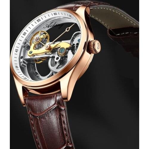 AILANG Automatic Mechanical Mens Watch Stainless Steel Tourbillon Mens Watch Leisure Sports Luxury Waterproof Watch Men 8625