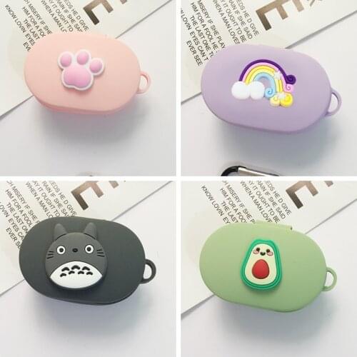 For Xiaomi Redmi AirDots Case cute cat Avocado/flower with Keychain Silicone Earphone Cover for Redmi AirDots 2 AirDots 2S Cover