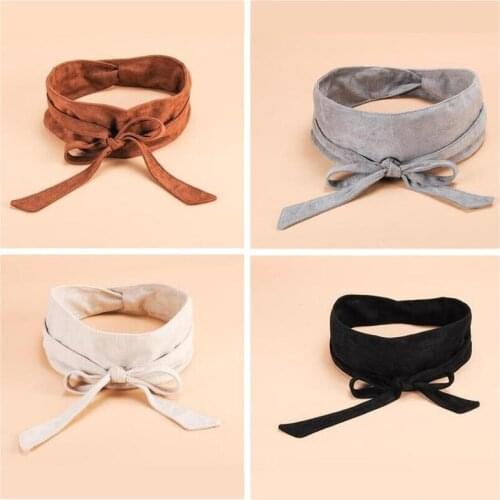 Designer high-end girl soft belt Ladies retro strap waist bow flannel waist body wide belts For woman dress coat Decorative