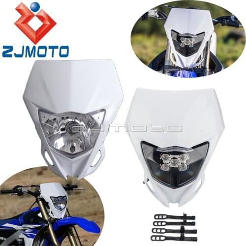 Motorcycle Hi/Lo Beam Headlight Head Light W/ LED Bulb Bracket for Yamaha WR250 WR450 YZ85 YZ125 YZ250 TTR230 Head Lamp Off Road