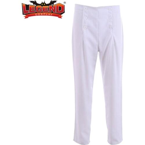 Historical Victorian Men High Waist Regency Fall Front Trousers Medieval Pants victorian mens WHITE regency pants