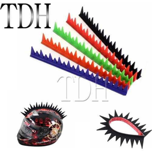 Cool Biker Helmet Mohawks Spikes Decals Racing Motorcycle Helmet Mohawk Sticker Rubber Balck/Red/Blue/Green/Orange