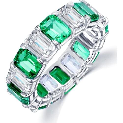 Pirmiana Classic 9k Gold 3.67ct Lab Grown Emerald Eternity Ring Wedding Gifts
