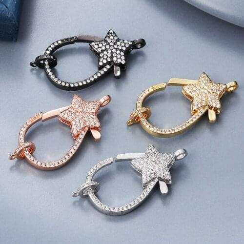MINHIN DIY Creative CZ Brass Lobster Claw Clasps Jump Rings Split Ring Spring Clasp Hook Connector Fit Necklace Bracelet Chains