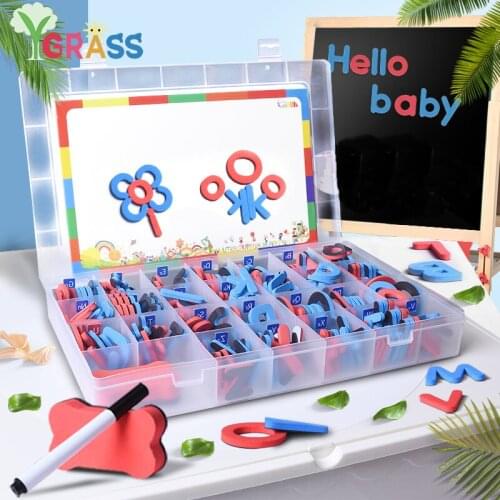 Montessori Magnetic Foam Letters Classroom Alphabets Set with Magnet Board Learning Toys for Fridge Refrigerator Educational Toy
