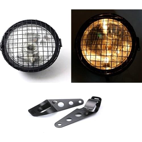 6.5inch DC 12V 35W Motorcycle Retro headlight Motor Moto Scooter Vintage Front Light Round Lamp