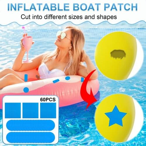Inflatable Swimming Ring Repair Patch Kit 30/60PC Self Adhesive Repair Tape Swimming Float Air Dinghies Adhesives Accessories