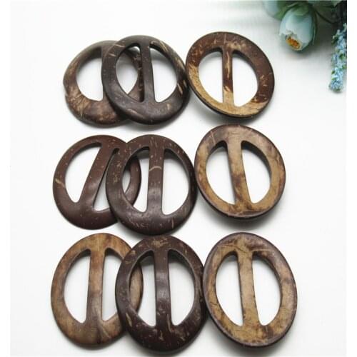 Natural Coconut shell belt buckle ring wood buckle Ladies belt buckle Clothing accessories mix size Crafts wood Handmade Carfts