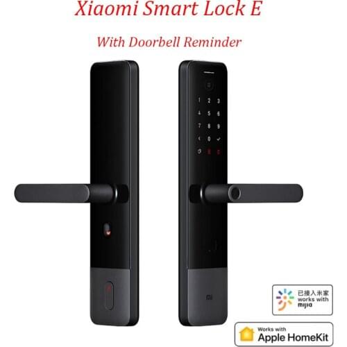 New Xiaomi Mijia Smart Door Lock E Fingerprint Password Bluetooth Unlock Detect Alarm Work Mi Home App Control with Doorbell