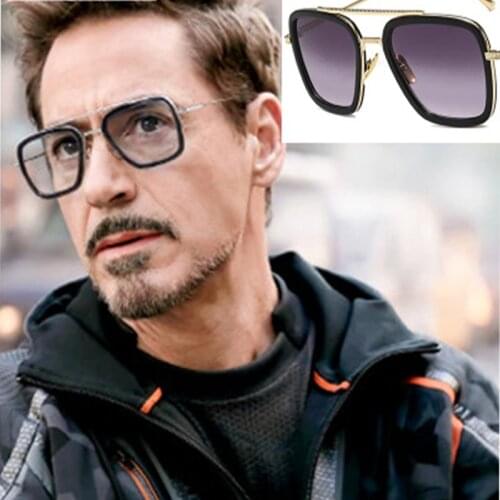 Tony Stark Iron Spider Man sunglasses with anti blue and photochromic glasses