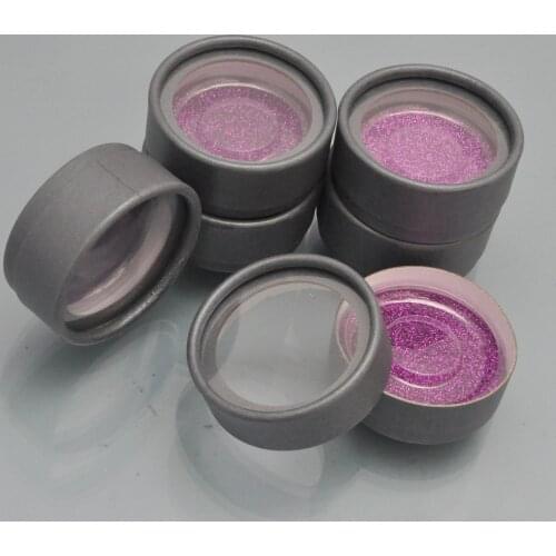Wholesale round false eyelash packaging box lash boxes custom private logo 3d mink lashes fake strip faux cils black case empty