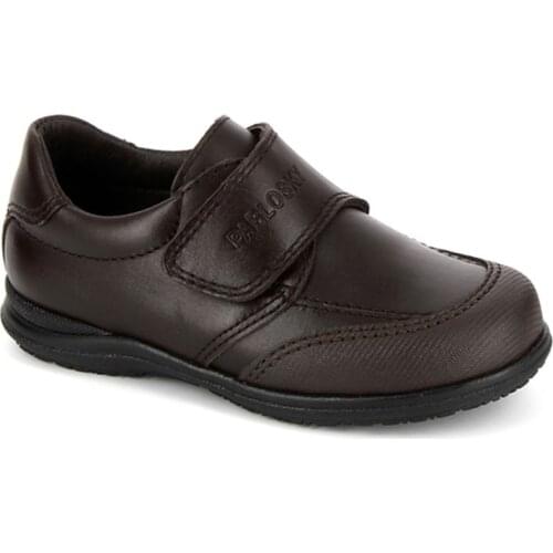 Pablosky leather collegial shoe with reinforced toe, absorbent inner lining and non-slip rubber sole