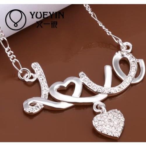 Silver plated pendant Necklaces for women Wedding jewelry cute Classic for gift