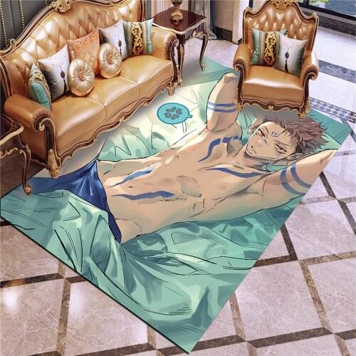 Anime Jujutsu Kaisen Yuji Itadori Anti Slip Welcome Entrance Doormats Floor Mats for Living Room Bedroom Carpet