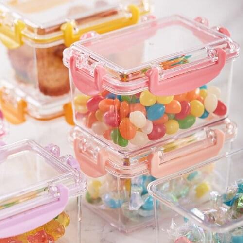 1PCS Ins Transparent Storage Box Food-grade Sealed Sundries Organizer Container Case Food Snacks Candy Bottle Holder Tank Bins