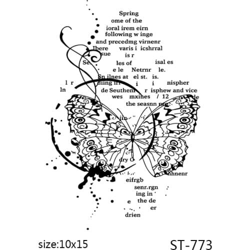 AZSG Butterfly writing Clear Stamps/Seals For DIY Scrapbooking/Card Making/Album Decorative Silicone Stamp Crafts