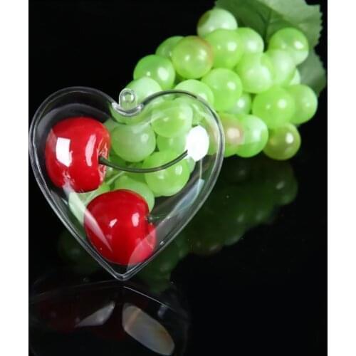 Clear Fillable Heart Baubles Love Plastic Wedding Favours Christmas Decoration