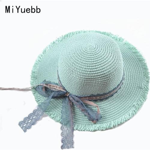 New straw hat adult female womens Boy girl kid child summer hat seaside vacation beach sun hat 3MZ5