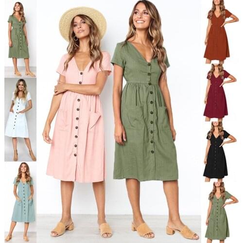 SROEKKY Linen Summer Dresses