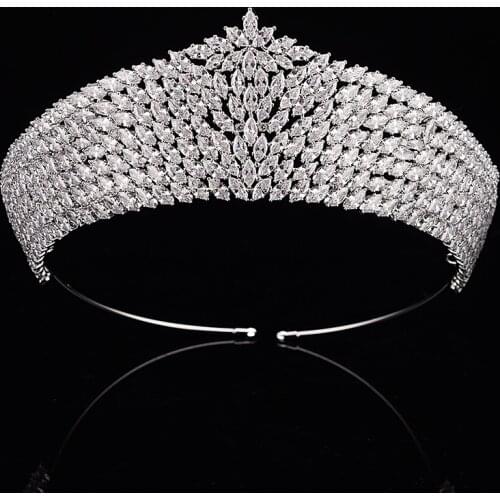 Tiaras And Crown HADIYANA Vintage Temperament Women Bridal Wedding Hair Jewelry Party Headband Zirconia BC4818 Corona Princesa