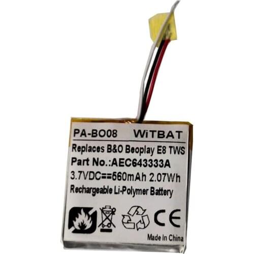 TTVXO Battery for 560mAh B&O Beoplay E8 TWS Bluetooth Headset Battery AEC643333A