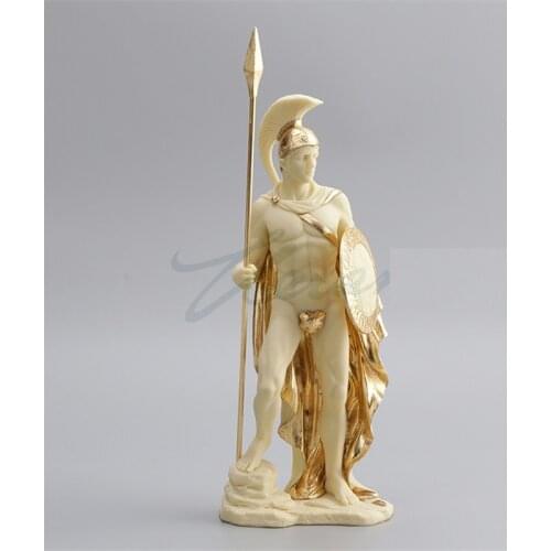 WU CHEN LONG Creative Greece Roman Ares Art Sculpture God of War Figure Statue Resin Craft Home Decoration Birthday Gift R3117