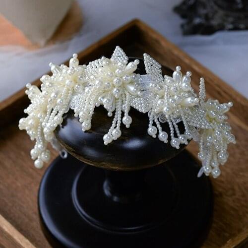 Handmade Pearls Soft Brides Headbands Tassles Hairabnds Bridal Wedding Hair Accessory Evening Head Wear