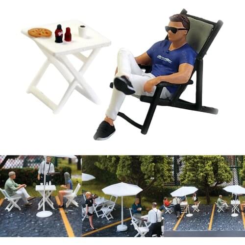 1/64 Plastic Figures Drinking Coffee Character Doll Coffee Scene Train Layout