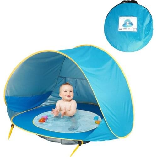 12 StylesBaby Beach Tent with Pool Upgrade Easy Fold Up & Pop Up Unique Ocean World Baby Tent 50+ UPF UV Protection Outdoor Tent