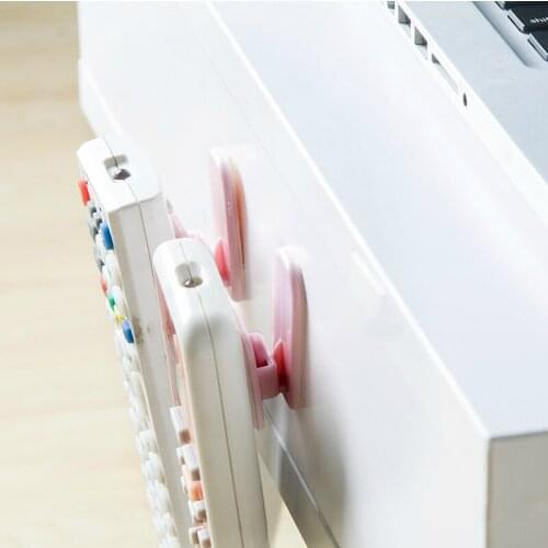 2 Pairs/Pack Creative Sticky Hooks Kit for TV Air Conditioner Remote Controller Hanger Key Practical Use Wall Storage Holder