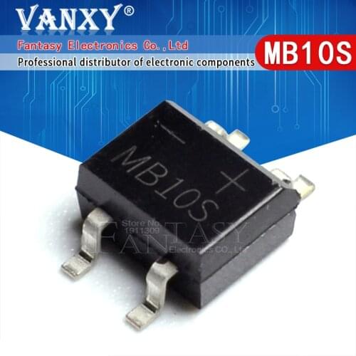 50PCS MB10S SOP-4 1000V 0.5A bridge rectifier new and original IC