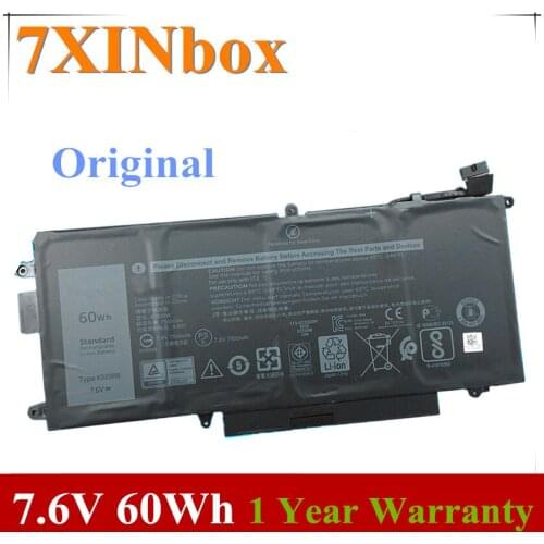 7XINbox 7.6V 60wh Original K5XWW Laptop Battery For DELL LATITUDE 5289 7390 K5XWW J0PGR 51KD7 Series Tablet