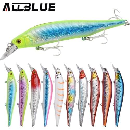 ALLBLUE KITETSU 115SW Heavy Sinking Minnow Fixed Weight Jerkbait Fishing Lure 115mm 18G Off Shore Saltwater Sea Bass Bait Tackle