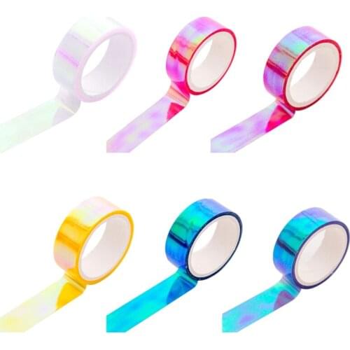 Glitter Rainbow Laser Washi Tape Stationery Scrapbooking Decorative Adhesive Tapes DIY Masking Tape