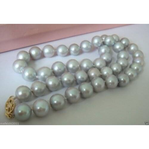 HUGE SOUTH SEA 11-12MM TAHITIAN GRAY PEARL NECKLACE 18 INCH