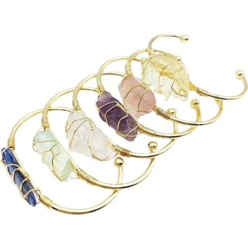 Crystal Quartz Cuff Bracelet raw crystal kyanite amethysts rustic jewelry wedding bridal jewelry wire wrap bracelet gift for her